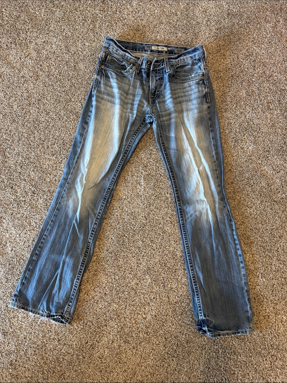 BKE Men's Bootcut Jeans in Light Blue Washed Denim